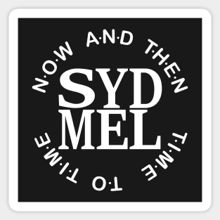 Sydney and Melbourne (BW Version) Sticker